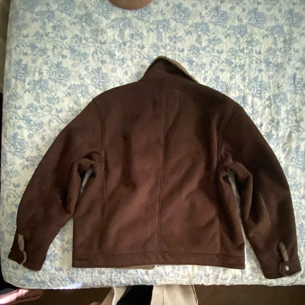 Covington Men's Brown faux suede Shearling Jacket - Picture 4 of 4